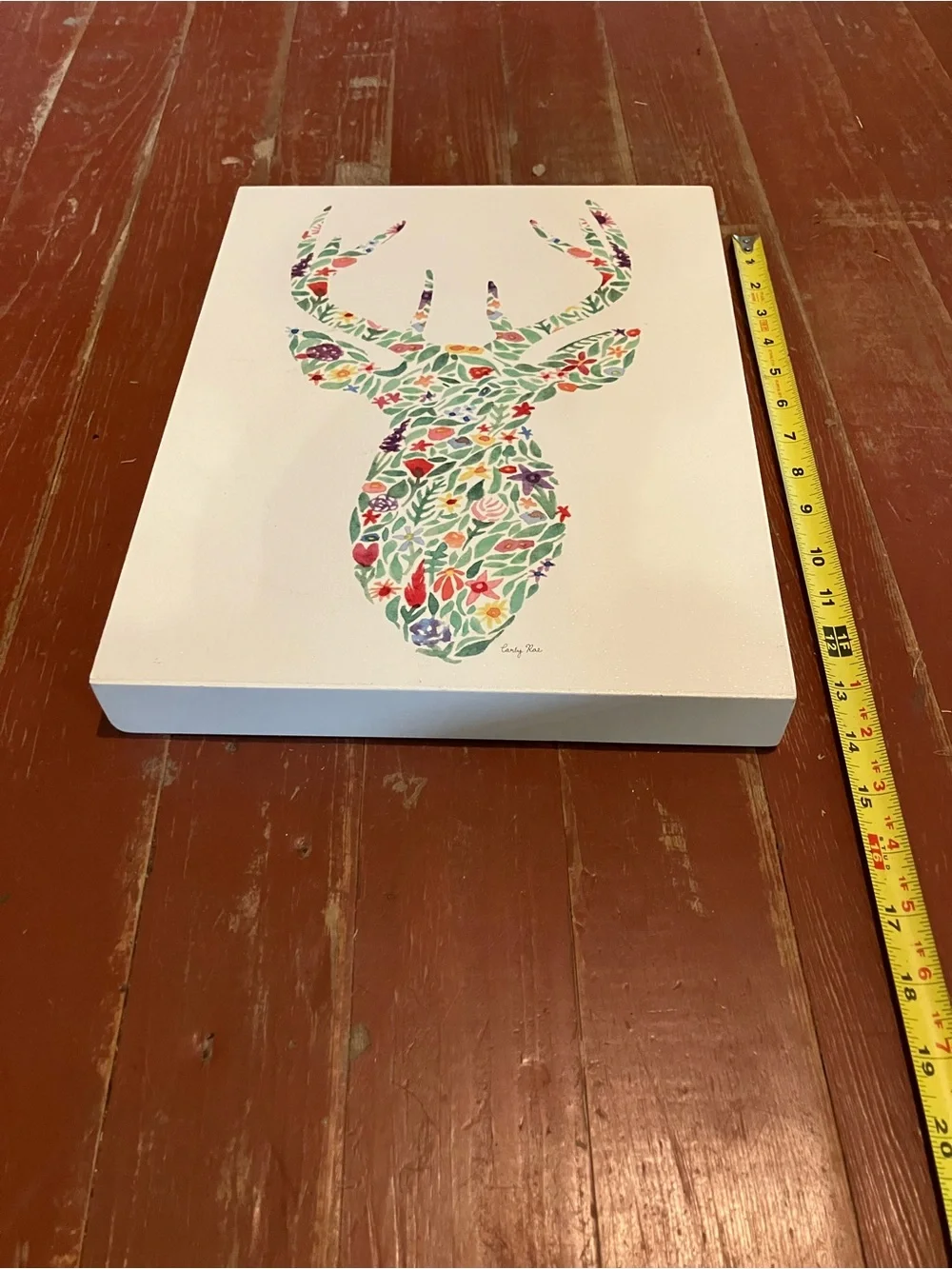 Floral Deer Head Canvas Wall Art - Multicolor